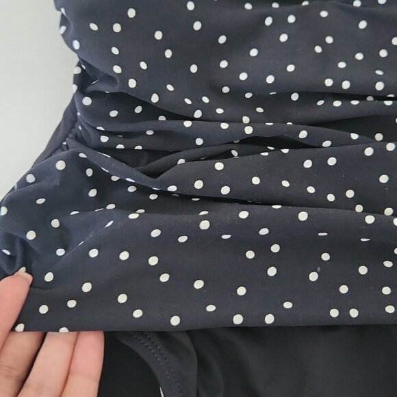 LA BLANCA | Polka dot swimsuit one piece black white sz 10 - Picture 3 of 7